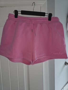 Comfrt- Women's Bubble Gum Pink Lounge Shorts with Drawstring